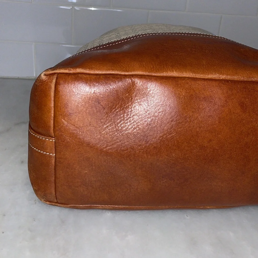 Coach Signature Canvas & Leather Hobo Shoulder Tote Bag_8